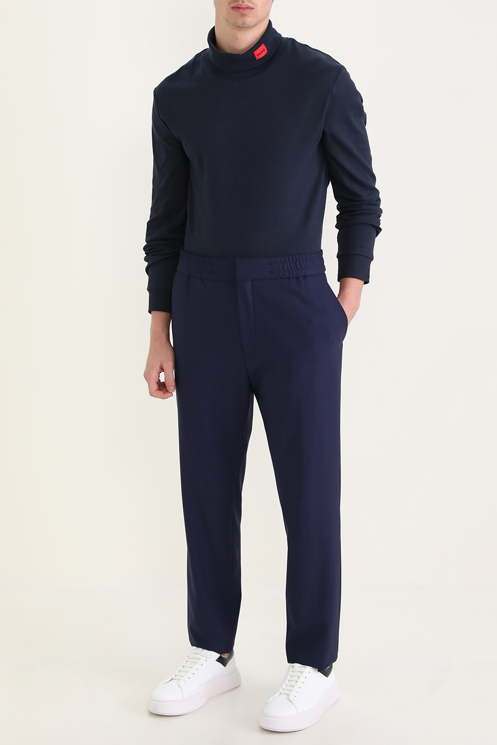 חולצת טי גולף ארוכה עם לוגו פאץ'